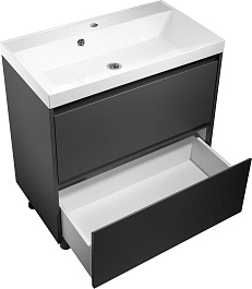 Stella Polare Тумба под раковину Борнео 80 Люкс графит матовый – фотография-3